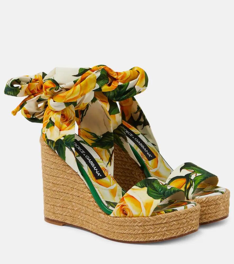 Dolce & Gabbana Floral satin wedge espadrilles Cover