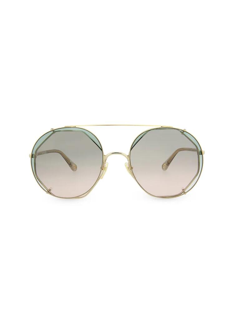 Chloé Women's 57MM Round Sunglasses - Gold Cover