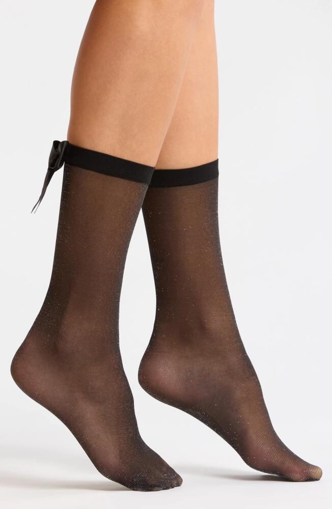 Nordstrom Big Bow Sheer Ankle Socks in Black Cover