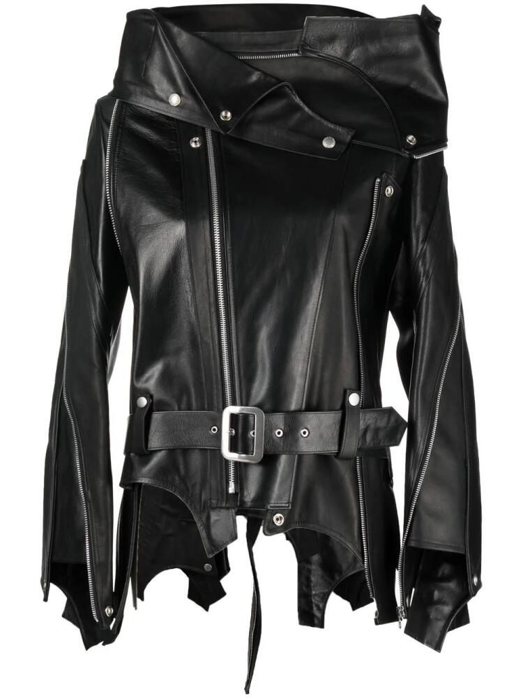 Junya Watanabe belted leather jacket - Black Cover