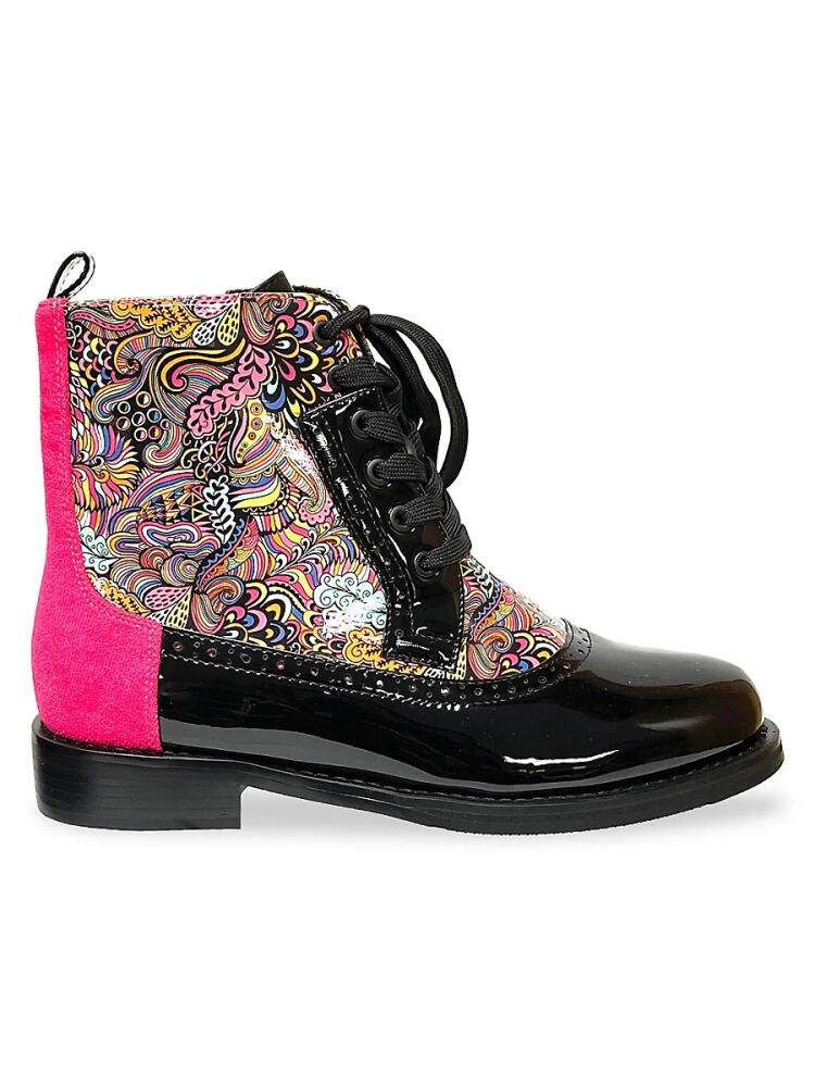 Lady Couture Women's Chelsea Colorblock Oxford Boots - Black Multi Cover