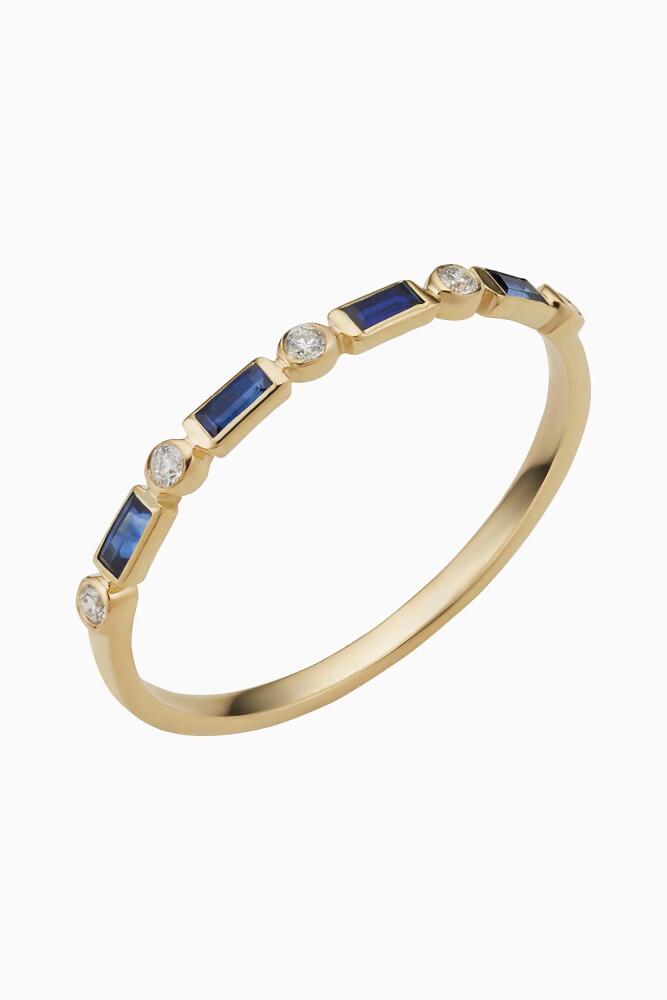 Oradina 14K Gold Crown Jewels Diamond Ring in Gold/blue Cover