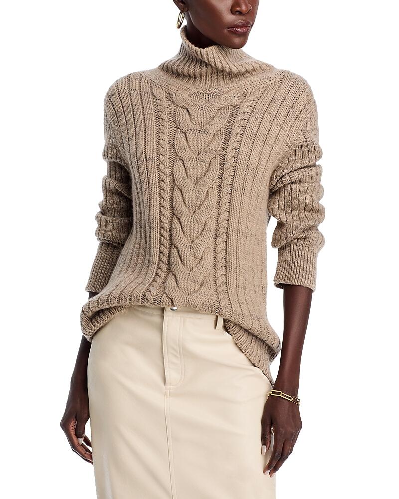 Lafayette 148 New York Cashmere Turtleneck Cable Knit Sweater Cover