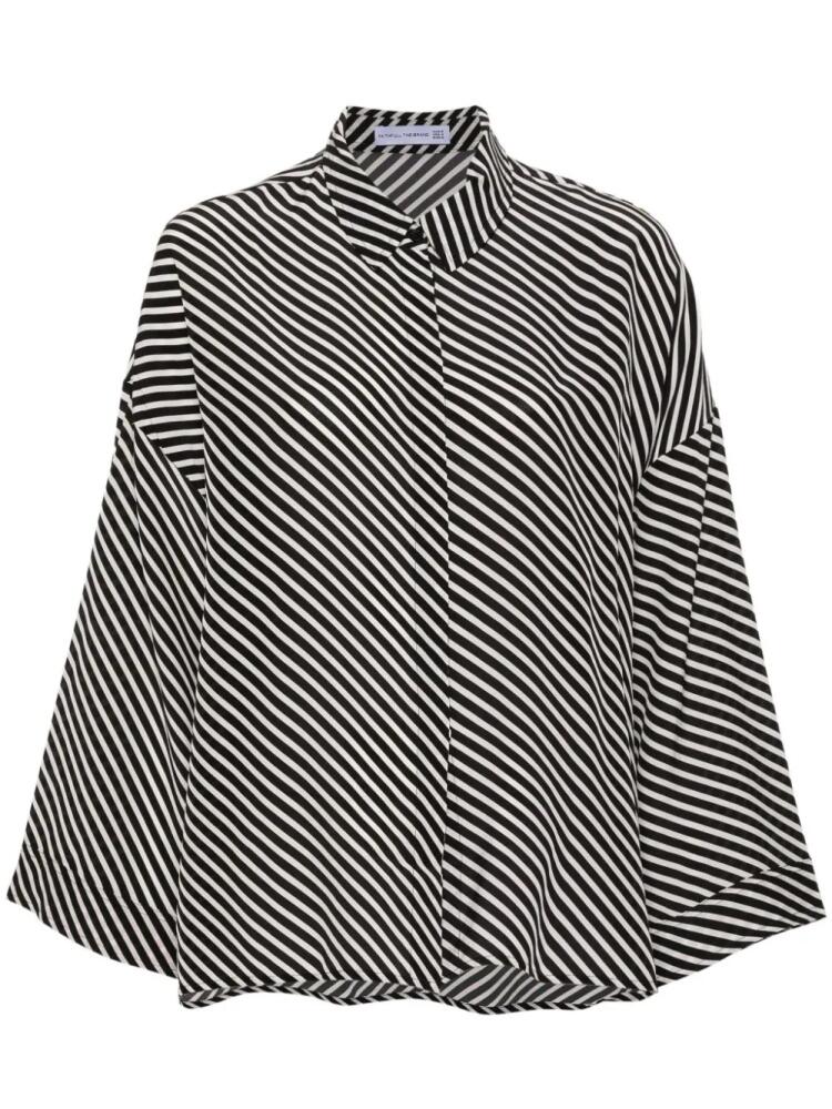 Faithfull the Brand Amici striped silk shirt - Black Cover