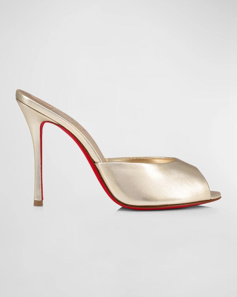 Christian Louboutin Me Dolly Metallic Red Sole Slide Sandals Cover