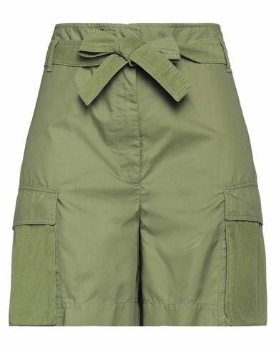 Kenzo Woman Shorts & Bermuda Shorts Military green Cotton, Polyamide Cover