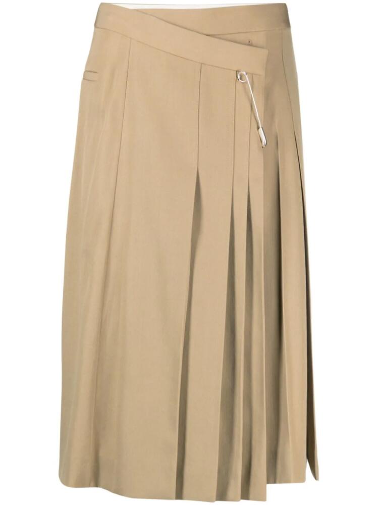 Tory Burch pleated wrap midi skirt - Neutrals Cover