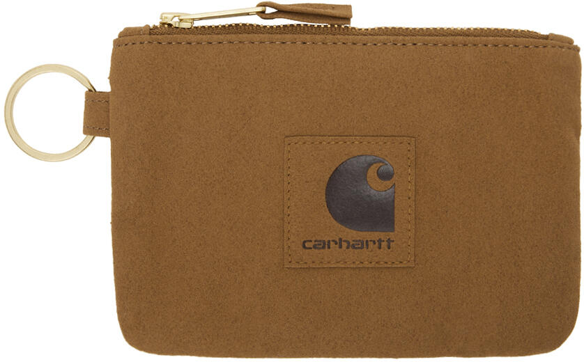 Carhartt Work In Progress Brown Faux Suede Zip Wallet Cover