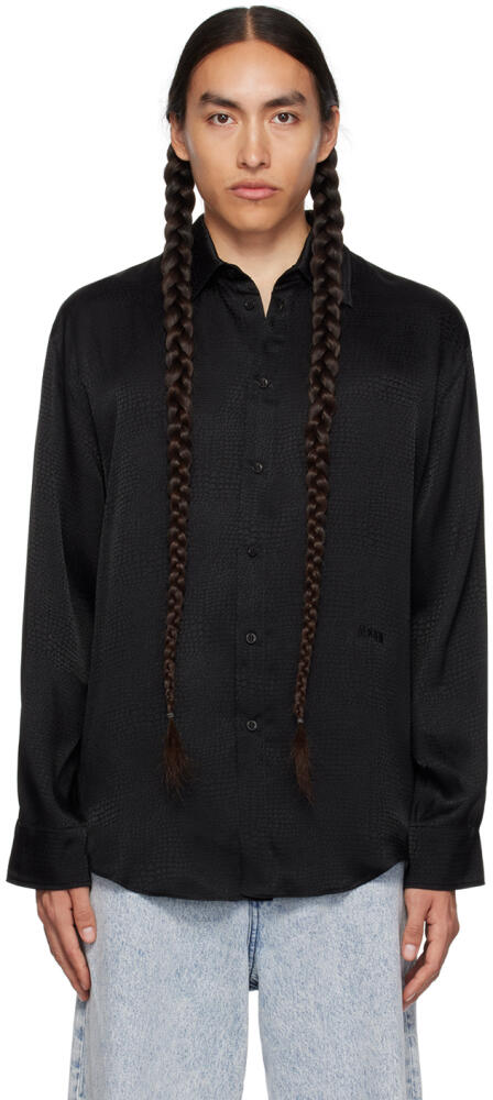 MSGM Black Spread Collar Shirt Cover