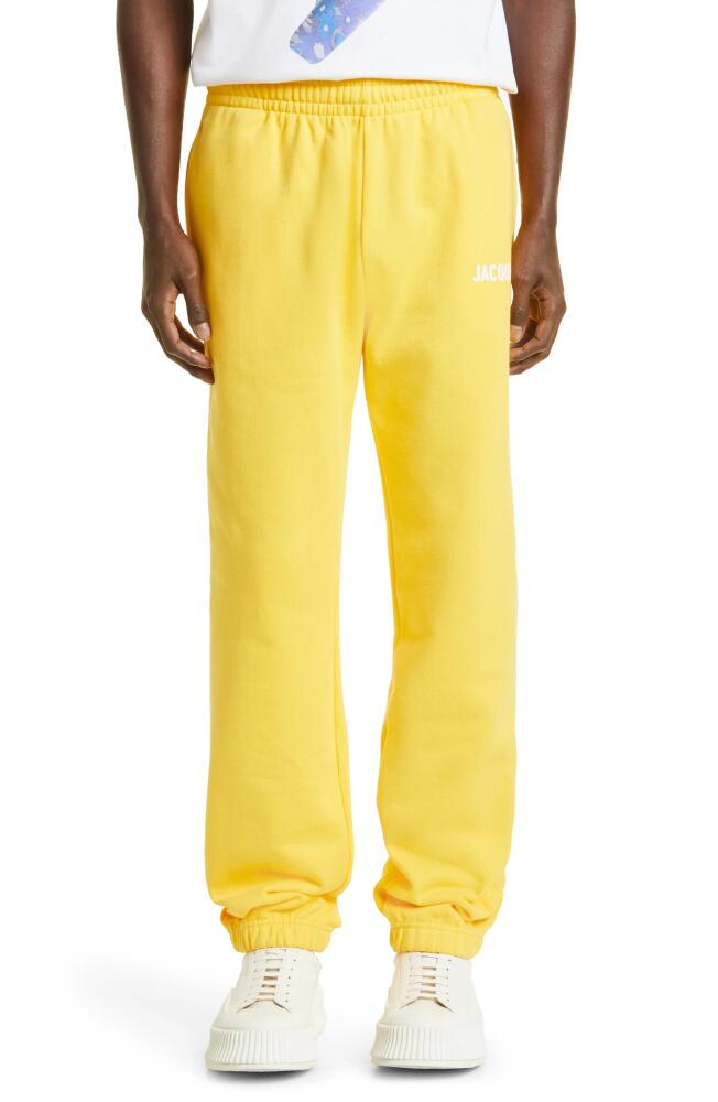 Jacquemus Le Jogging Organic Cotton Sweatpants in Yellow 250 Cover