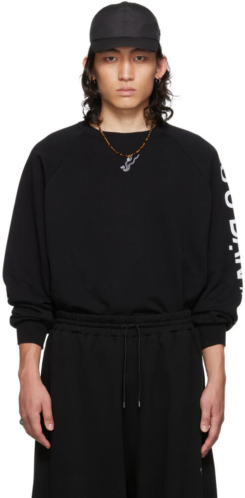 LU'U DAN Black Oversized Serpent Sweatshirt Cover