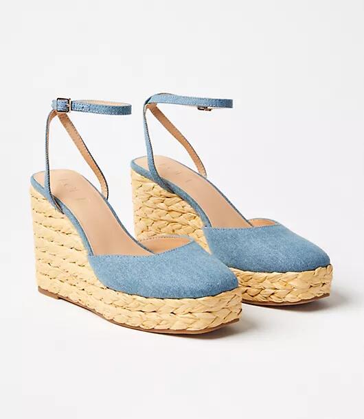 Loft Chambray Square Toe Wedge Espadrilles Cover