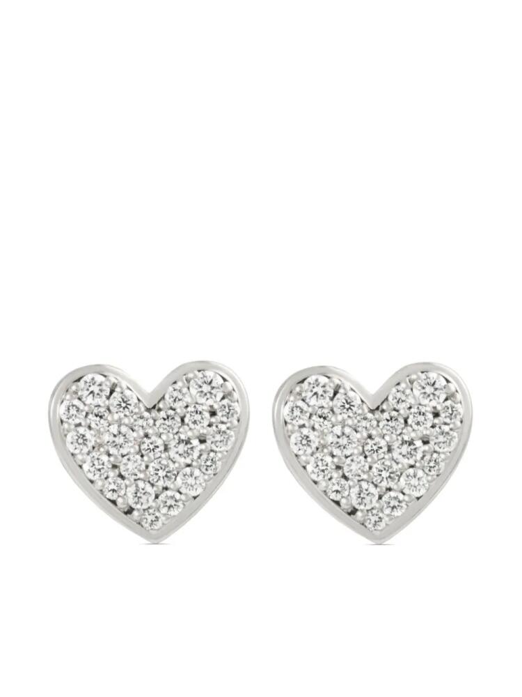 ALINKA 18kt white gold Caviar Heart diamond stud earrings - Silver Cover