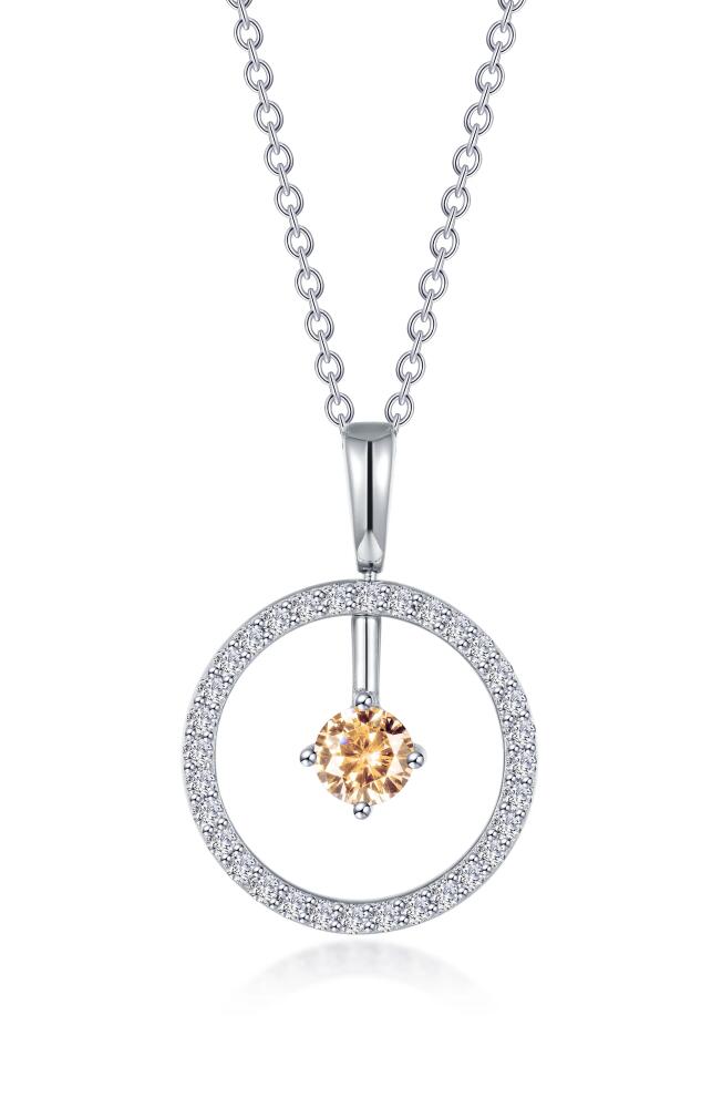 Lafonn Simulated Diamond Lab-Created Birthstone Reversible Pendant Necklace in Yellow/November Cover