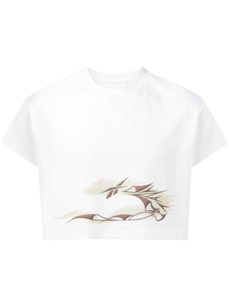 Reebok LTD dragon-print cotton cropped T-shirt - White Cover