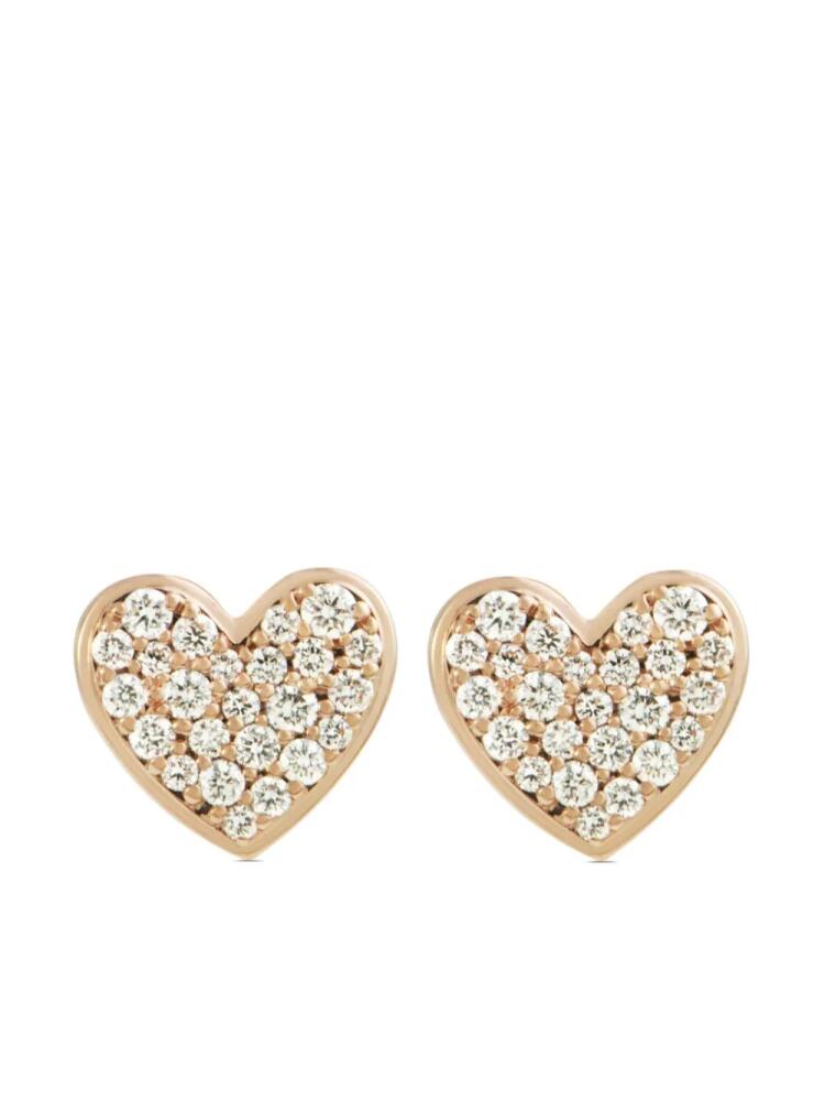 ALINKA 18kt rose gold Caviar Heart diamond earrings Cover