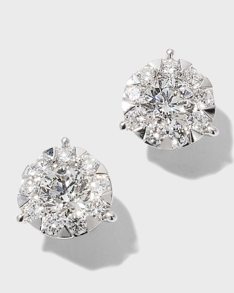 Memoire White Gold Bouquet 3-Prong Diamond Stud Earrings, 0.69-0.77tcw Cover