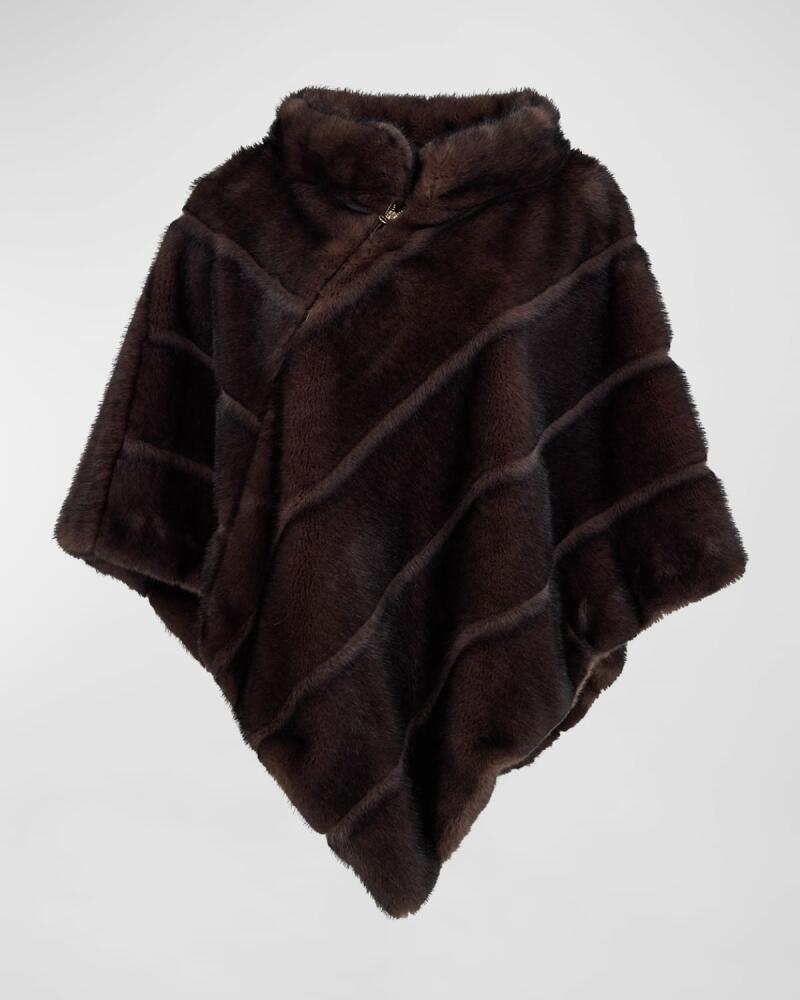 Fabulous Furs Carly Faux-Fur Zip Poncho Cover