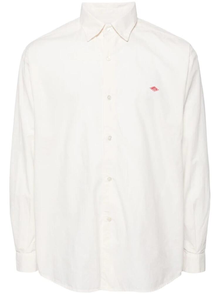 Danton logo-appliqué cotton shirt - Neutrals Cover