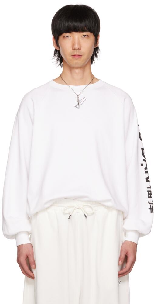 LU'U DAN White Oversized Serpent Sweatshirt Cover