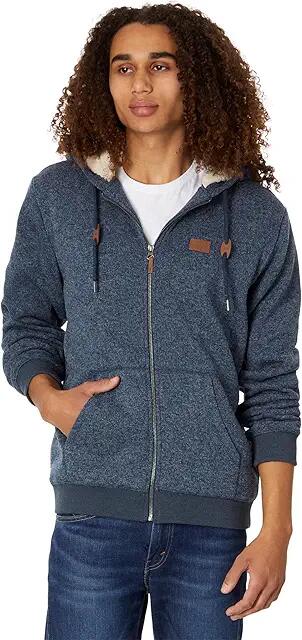 Quiksilver Keller Full Zip Sherpa Hoodie (Navy Blazer Heather) Men's Clothing Cover