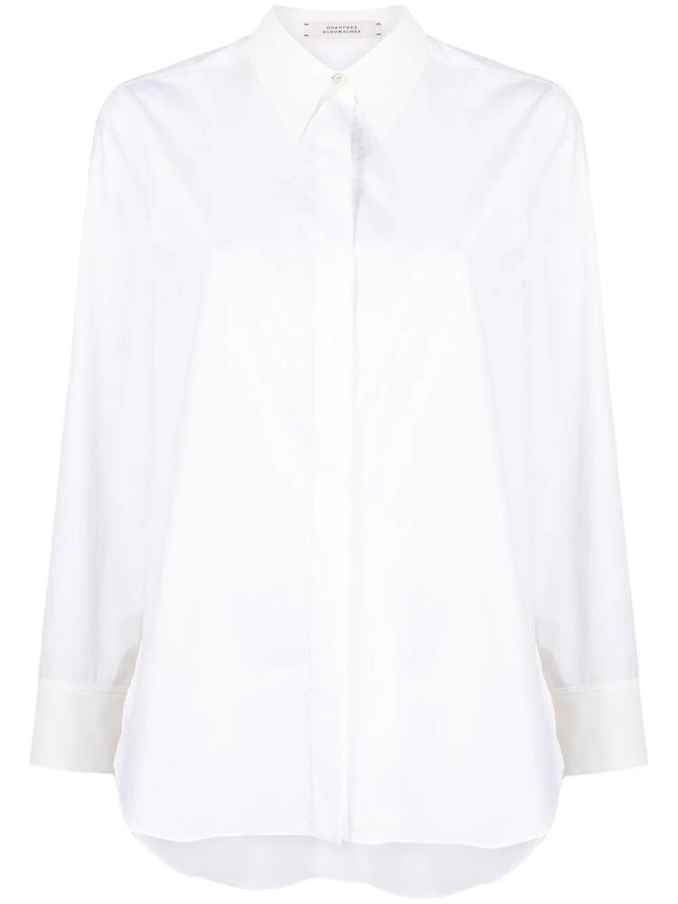 Dorothee Schumacher Poplin Power concealed-placket shirt - White Cover