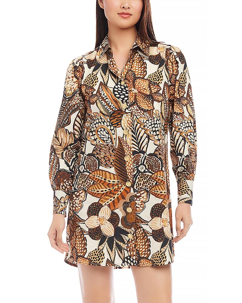 Karen Kane Floral Blouson Sleeve Shirt Dress Cover