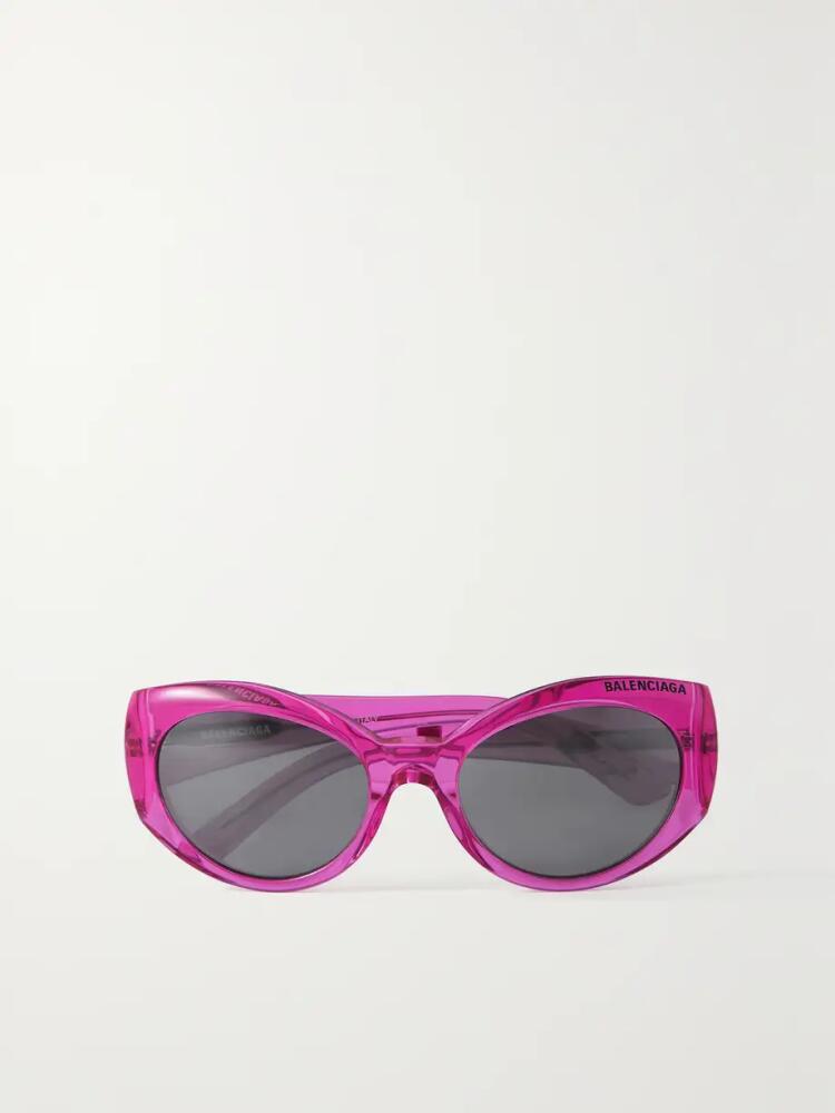 Balenciaga - Cat-eye Printed Acetate Sunglasses - Pink Cover