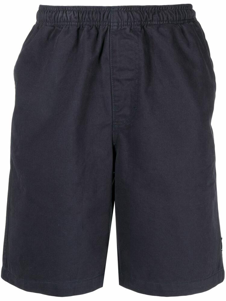 Stüssy straight-leg twill track shorts - Blue Cover