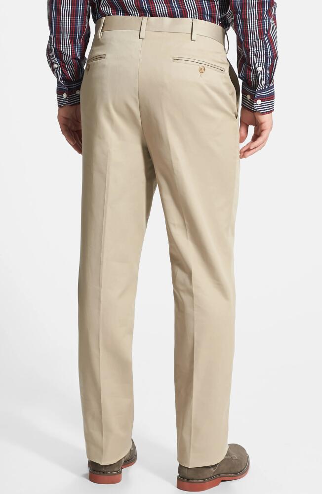 Berle Flat Front Classic Fit Cotton Dress Pants in Khaki Cover