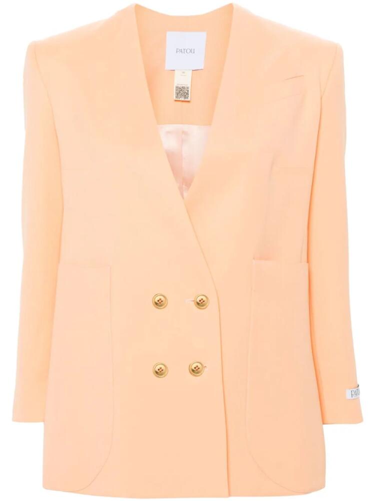 Patou collarless double-breasted blazer - Orange Cover