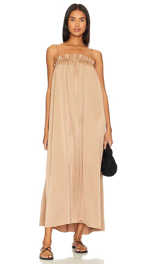 L'Academie Arcello Midi Dress in Tan Cover