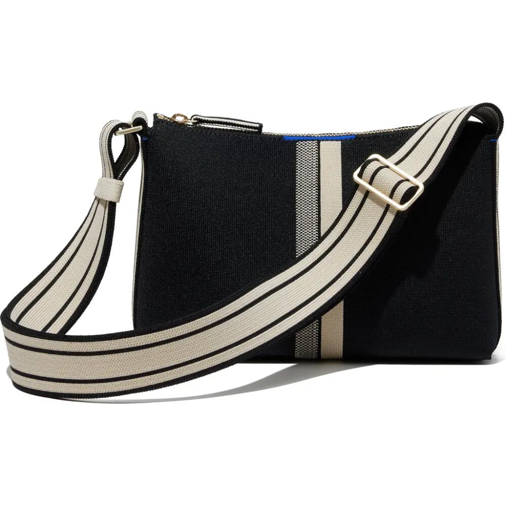 Rothy's The Casual Crossbody in Black & Ivory Stripe Cover