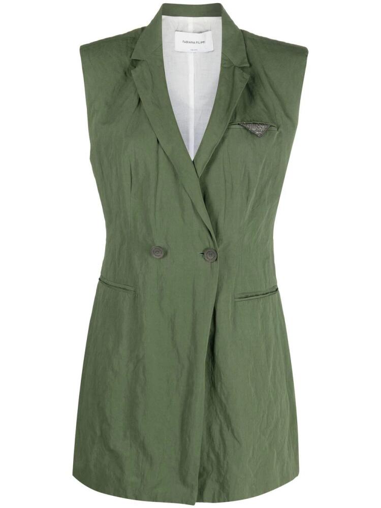 Fabiana Filippi sleeveless double-breasted blazer - Green Cover