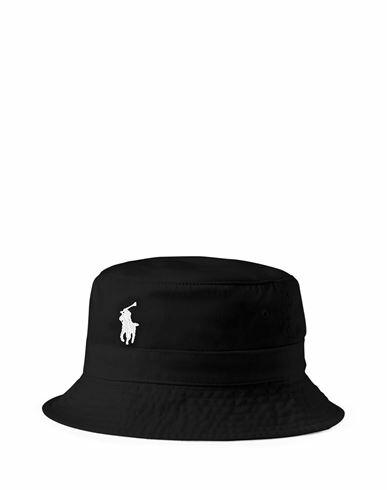 Polo Ralph Lauren Cotton Chino Bucket Hat Man Hat Black Cotton Cover