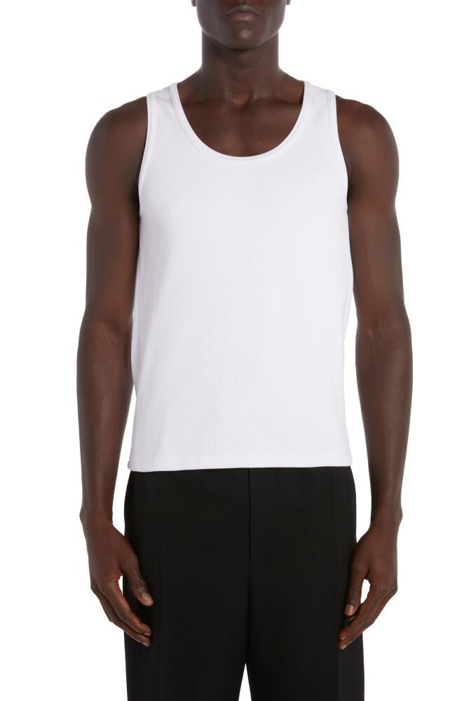 Bottega Veneta Dry Stretch Cotton Rib Tank Top in Chalk Cover