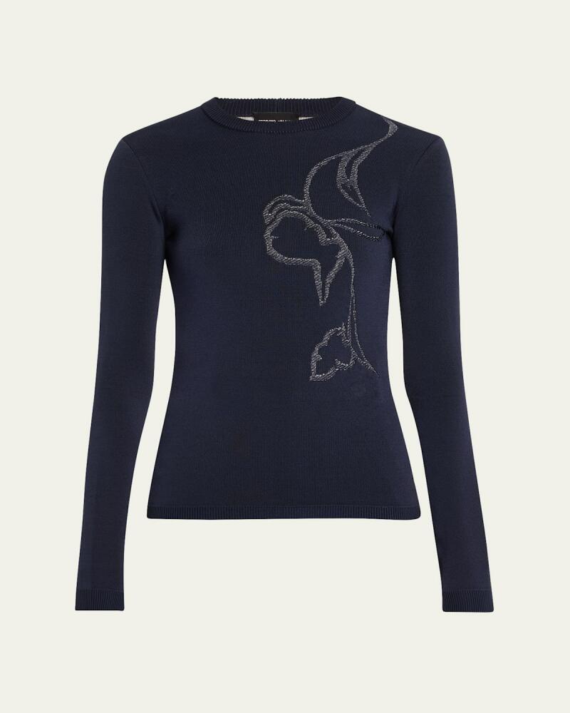 Giorgio Armani Double-Stitch Viscose Embroidered Knit Top Cover