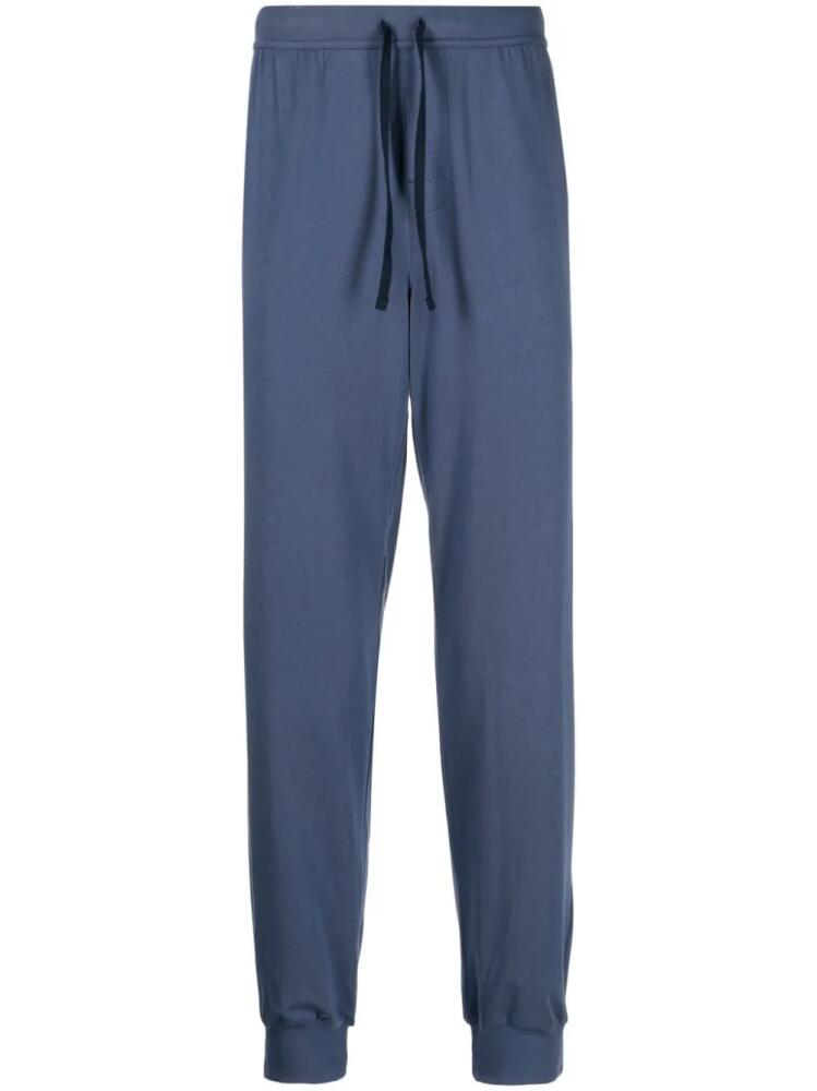 BOSS drawstring-waist cotton track pants - Blue Cover