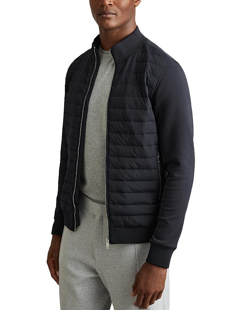 Reiss Freddie Cotton Blend Interlock Quilted Full Zip Jacket Cover