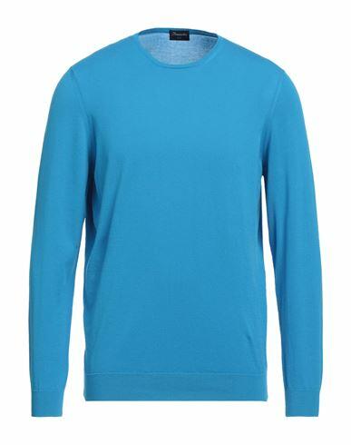 Drumohr Man Sweater Azure Cotton Cover