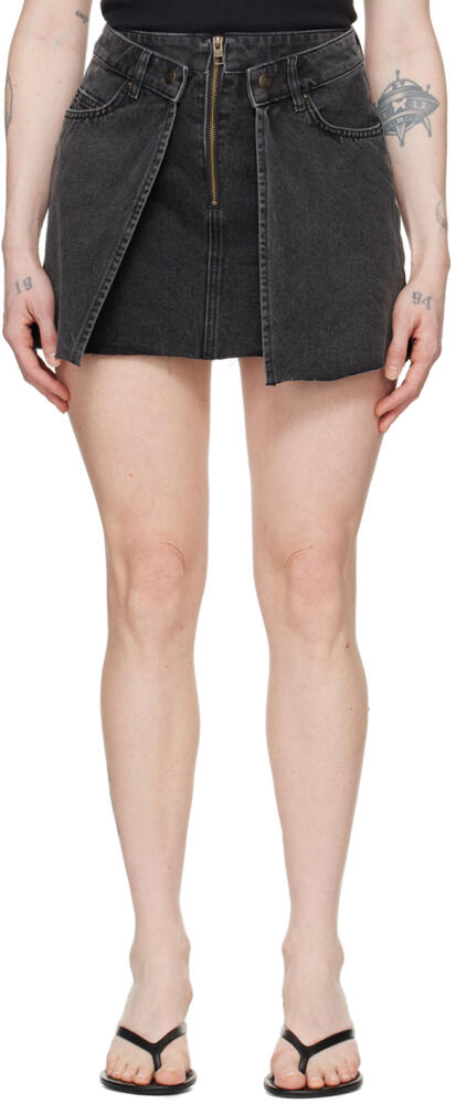 Ksubi Black Double Denim Miniskirt Cover