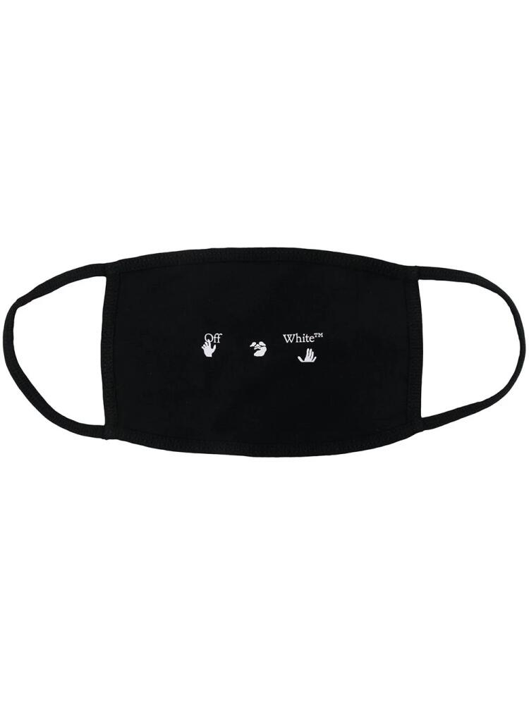 Off-White logo-print face mask - Black Cover