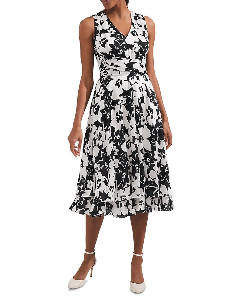 Hobbs London Viola Floral Belted Midi Dress Cover