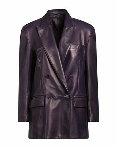 Salvatore Santoro Woman Blazer Dark purple Ovine leather Cover