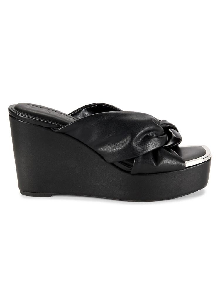 DKNY Women's Maryn Twist Wedge Sandals - Black Cover