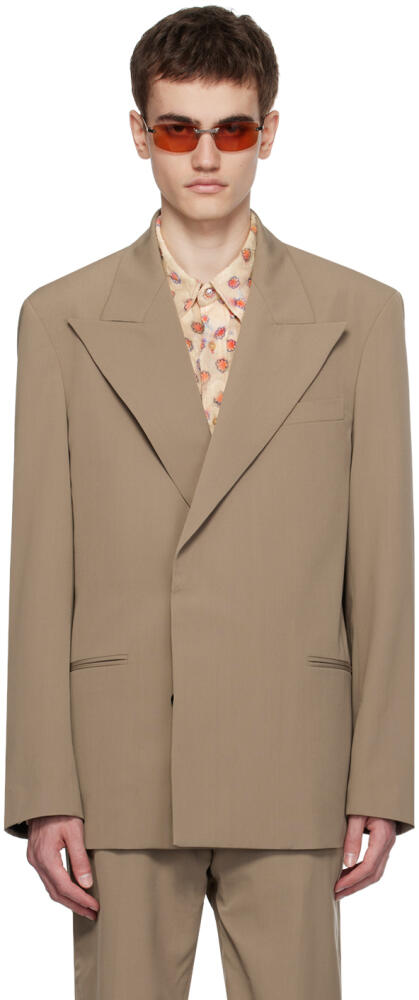 Acne Studios Taupe Double-Breasted Blazer Cover