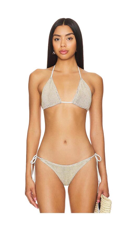 Bond Eye X GEORGIA FOWLER Ingrid Triangle Bikini Top in Cream Cover