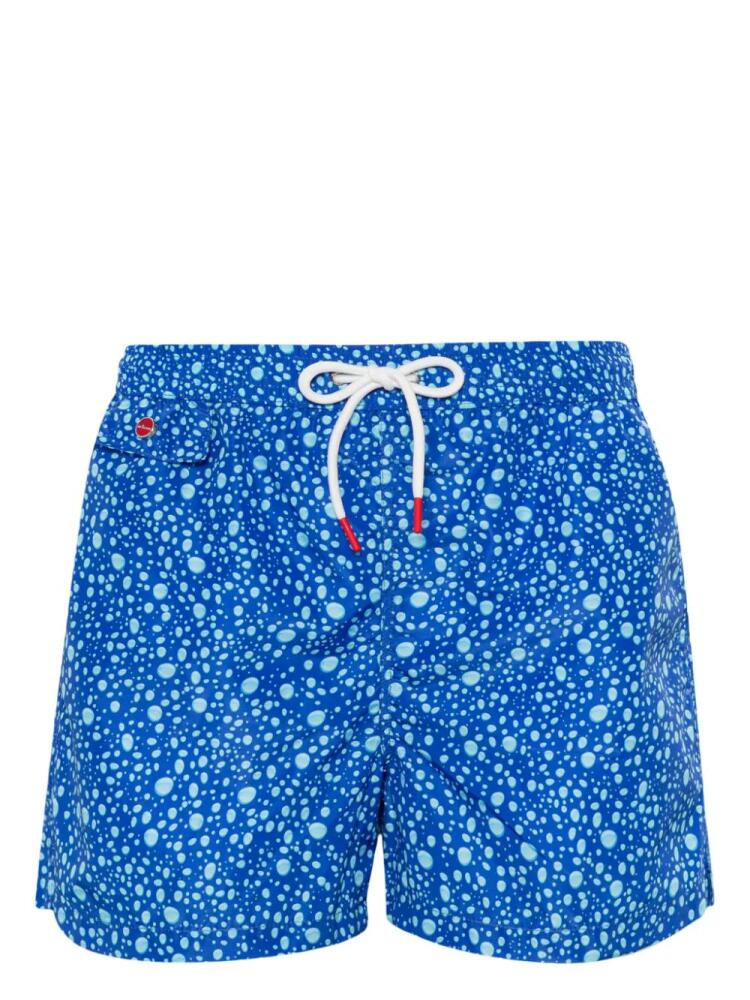 Kiton bubble-print swim shorts - Blue Cover