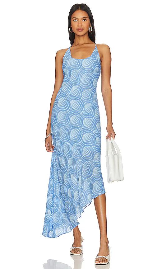 L'Academie Sigrid Midi Dress in Blue Cover