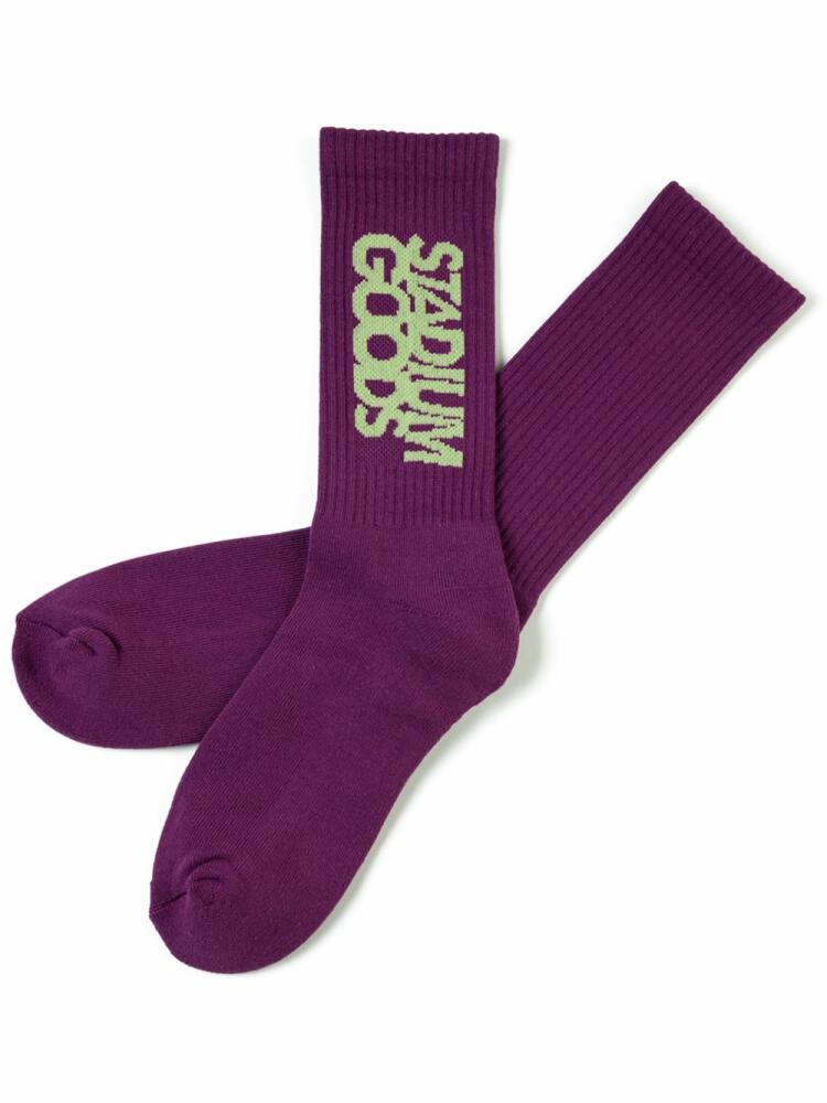 STADIUM GOODS® logo "Plum" crew socks - Purple Cover